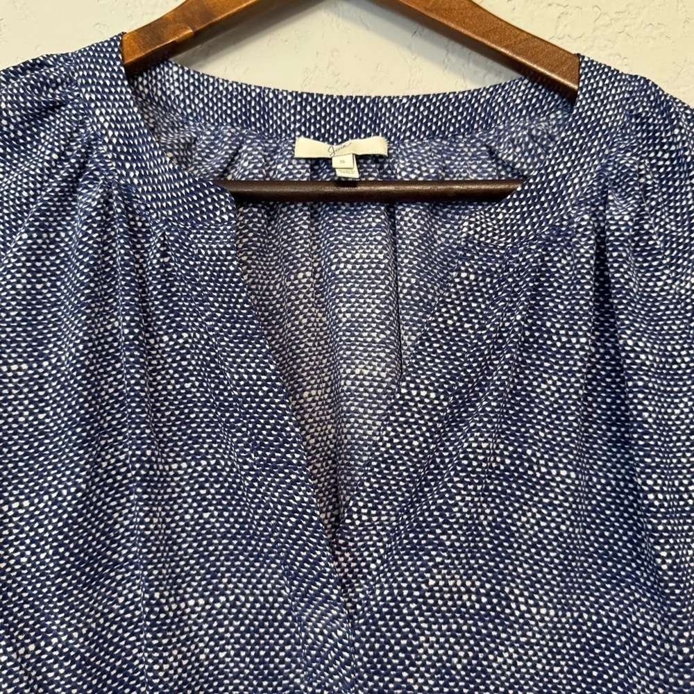 Joie Navy Patterned 3/4 Sleeve Blouse - Picture 4 of 8